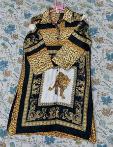 Designer Leopard Print Shirt Dress