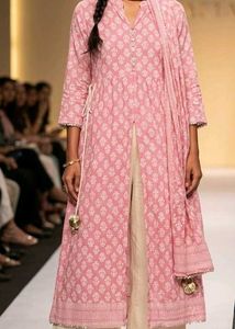 Pink Printed Anarkali Kurta