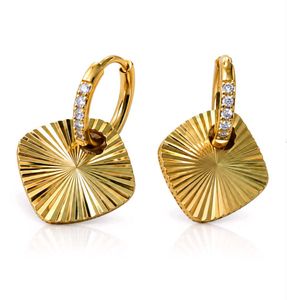Gold Sunburst Dangle Earrings