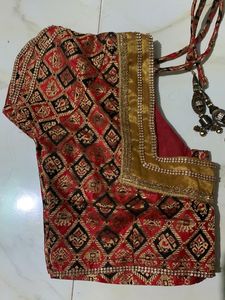 Red With Black Stone Blouse