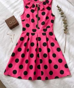 NewChic Pink Polka Dot A-Line Dress