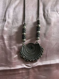 Bohemian Oxidized Silver Necklace