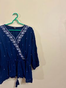 Blue Peplum Top