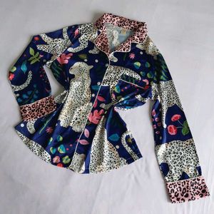 Silky Leopard Print Pajama tops🐆🌺✨️