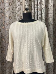Cream Knit Sweater Top