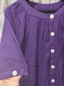 Purple Button-Down Top