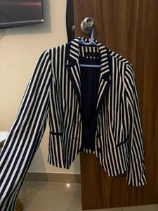 Striped Navy and White Blazer