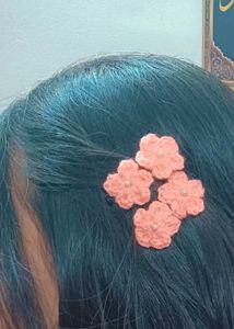 Handmade Crochet Flower Hair Clips