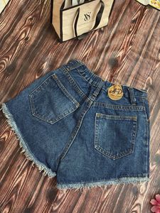 Distressed Denim High Waisted Shorts
