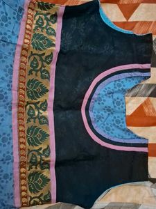 Blue Printed Anarkali Kurta