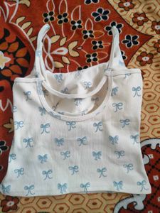 Cute Bow Print Tank Top
