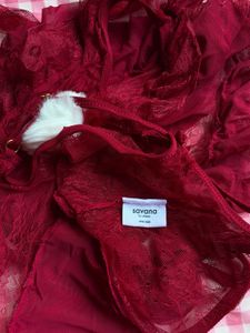 Sexy Red Lace Teddy Lingerie Set