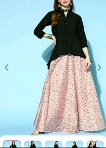 New With Tag -InWeave Women Black printed Skirt