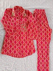 Stylish Pink Ethnic co cord set