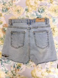 Light Wash Distressed Denim Shorts