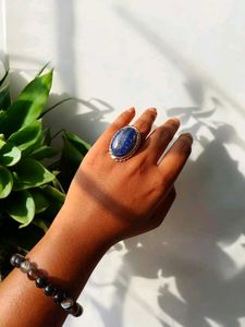 Natural Lapis Lazuli Crystal Ring