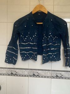 Embellished Teal Ethnic Jacket