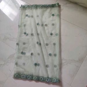 Elegant Mint Green Embroidered Gown
