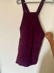 Chic Burgundy Overall Dress