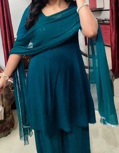 Elegant Teal Kurta Set with Dupatta