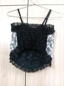 Lace Corset Top with Pearl Details