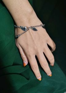 Silver Leaf Charm Bracelet jwellery korean style