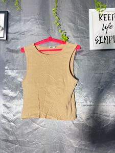 Basic Tan Sleeveless Top