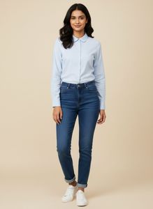Light Blue Peter Pan Collar Shirt
