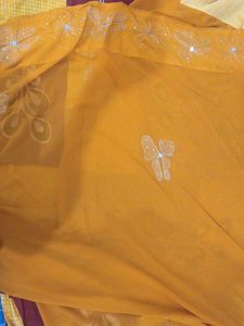 Elegant Yellow Embroidered Saree