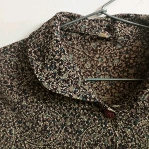 whimsical green brown floral aesthetic shirt