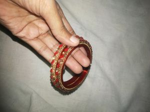 Red Kada Bangle Set ,Never Used ,New