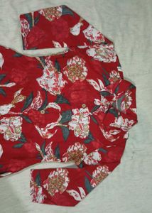 Red Floral Printed Co-Ord Set