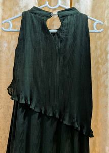 Green Pleated Midi Dress