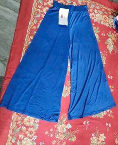 combo of 2 Blue and Beige Palazzo Pants -combo