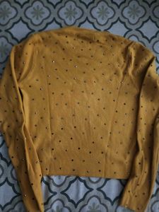 Mustard Embellished Sweater