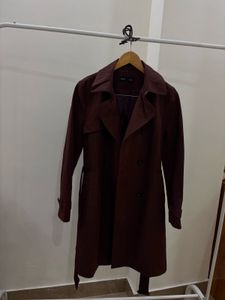 DOUBLE BREASTED BURGUNDY  TRENCH COAT