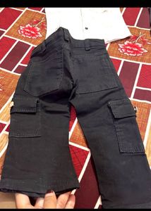 Babyboy White Shirt and Black Jeans Combo