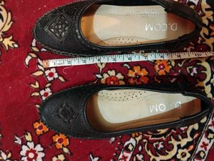 Black Embossed Ballet Flats