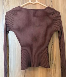 Brown freesize top w chain y2k coded