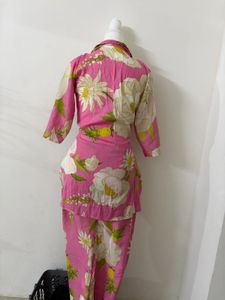 Pink Floral Kurta Set💕