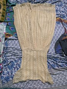 Gold Lace Midi Dress