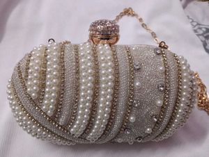 Elegant Pearl & Rhinestone Clutch