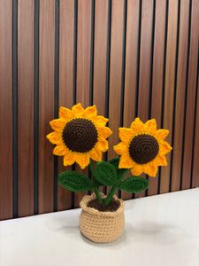 Crochet Sunflower Plant