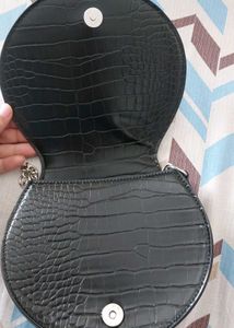 Allen Solly Black Croc Sling Bag