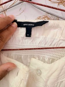 Vero Moda white Eyelet Detail Blouse