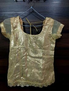 Golden Sequin Lehenga Set