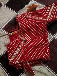 gorgeous maroon velvet BLOUSE with gota patti chev