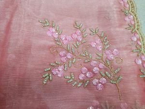 Stunning Pink Embellished Saree