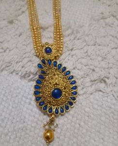 Elegant Gold & Blue Necklace
