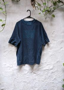 Dark Blue T-Shirt with Binary Print